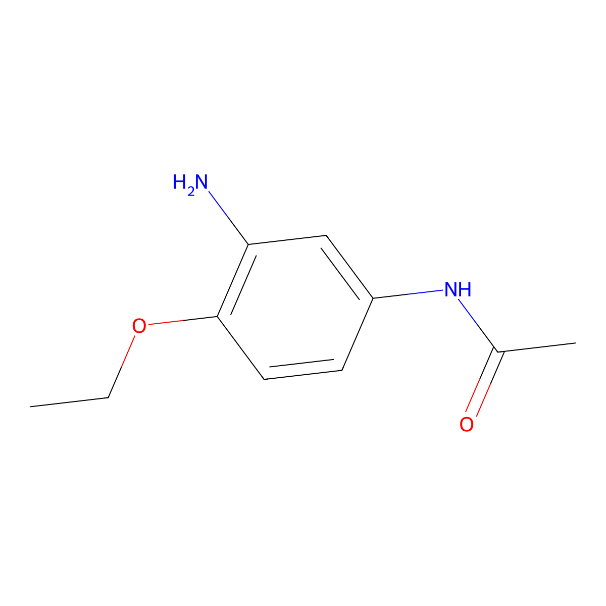 N-(3-amino-4-ethoxyphenyl)acetamide molecular structure, CAS 17026-81-2