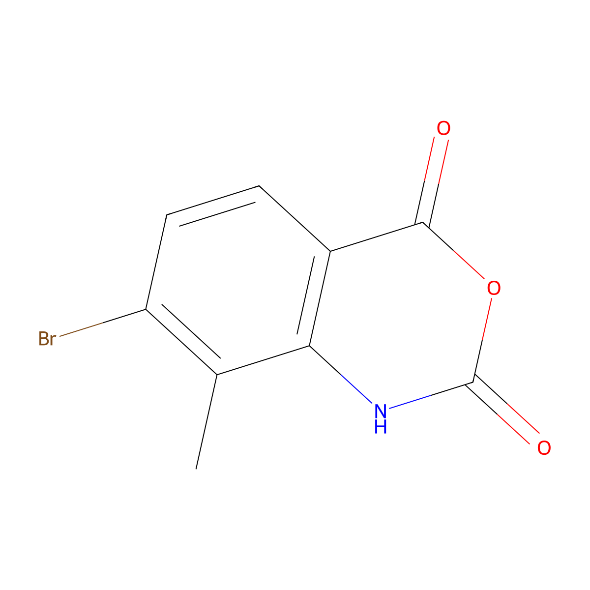 7-bromo-8-methyl-2,4-dihydro-1H-3,1-benzoxazine-2,4-dione molecular structure, CAS 1702637-01-1