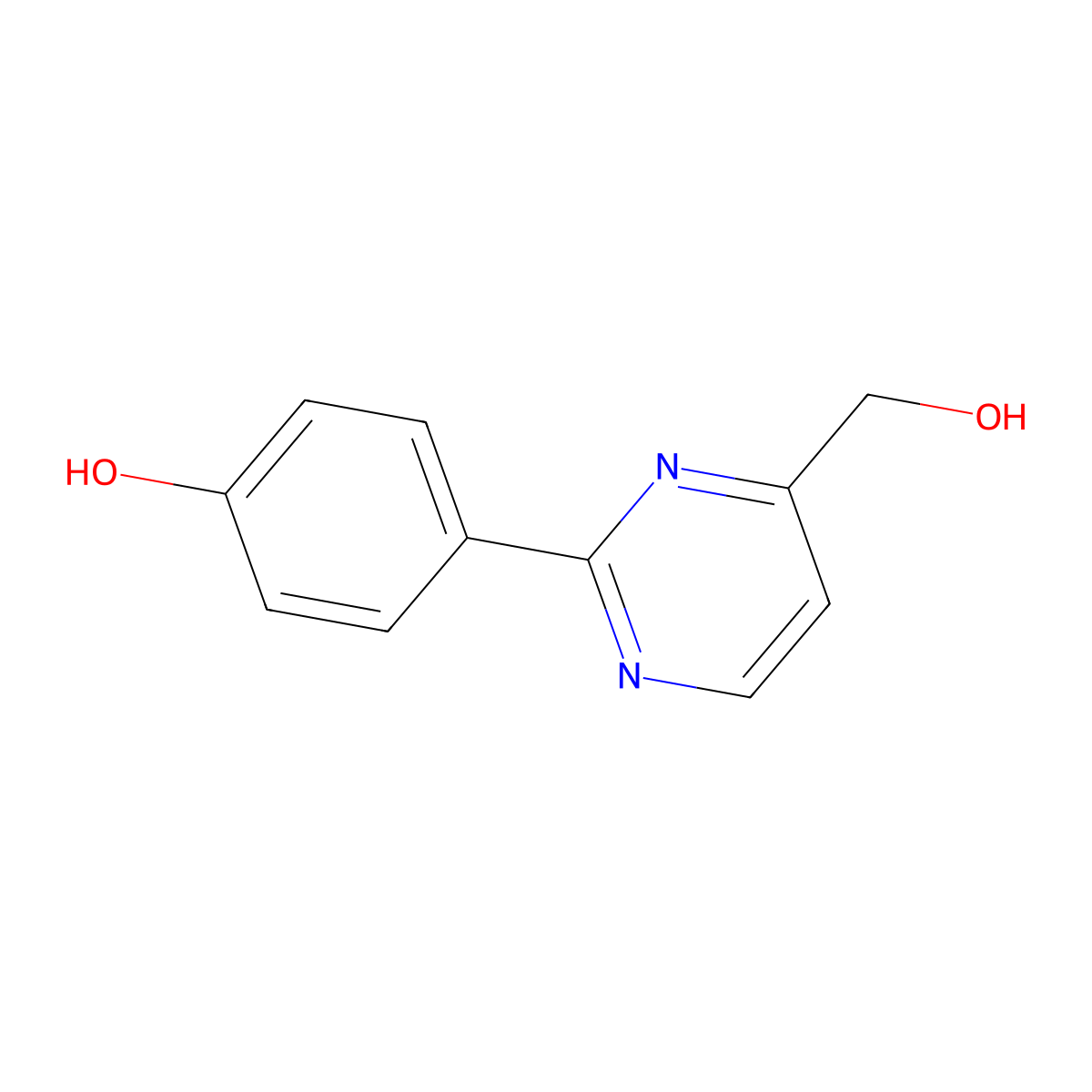 2-(4-Hydroxyphenyl)-4-pyrimidinemethanol molecular structure, CAS 1702638-39-8