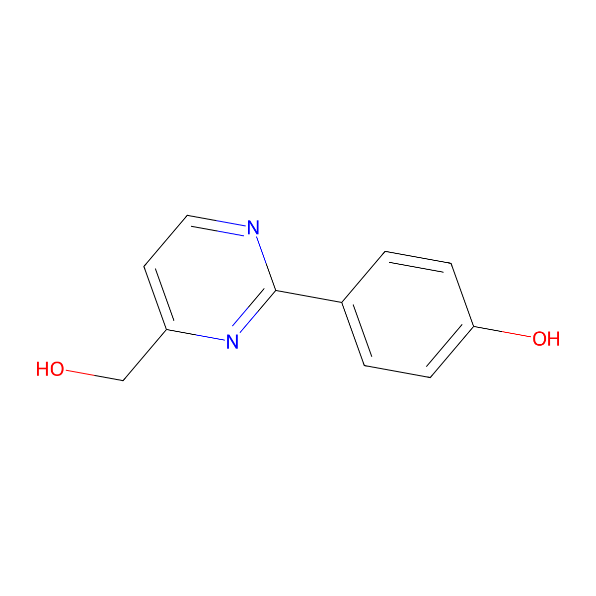 2-(4-Hydroxyphenyl)-4-pyrimidinemethanol molecular structure, CAS 1702638-39-8