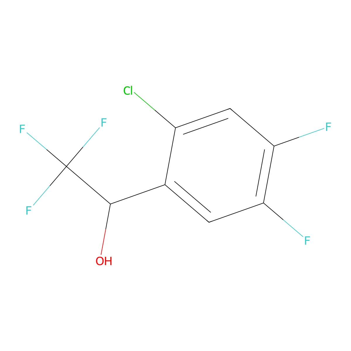 1-(2-Chloro-4,5-difluorophenyl)-2,2,2-trifluoroethan-1-ol molecular structure, CAS 1702650-69-8