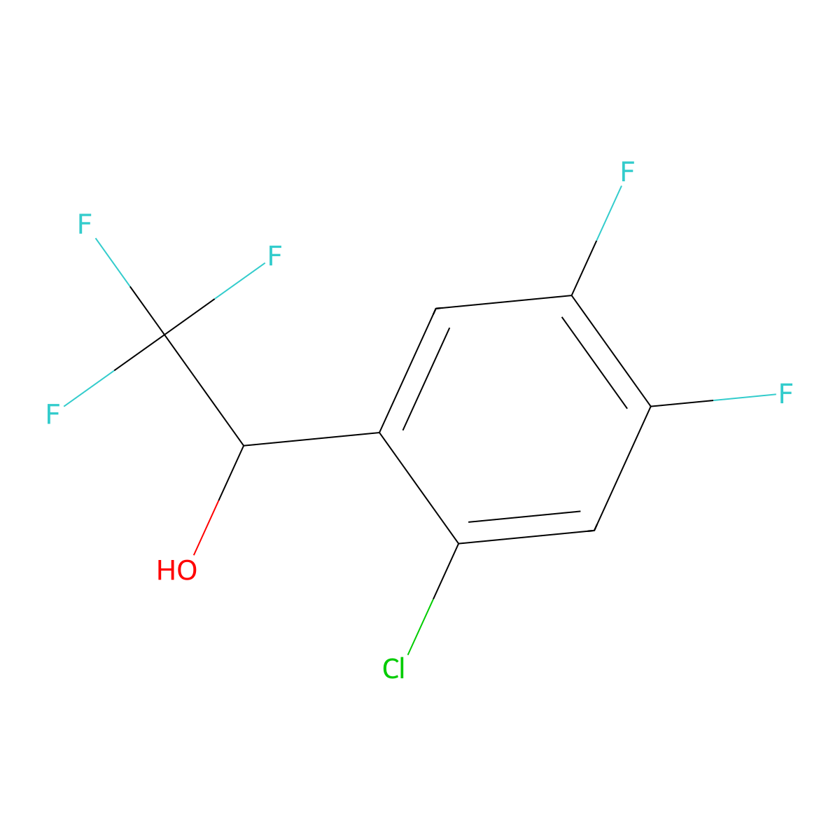 1-(2-Chloro-4,5-difluorophenyl)-2,2,2-trifluoroethan-1-ol molecular structure, CAS 1702650-69-8