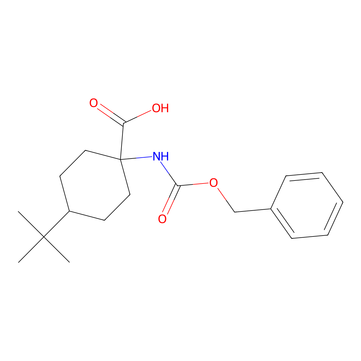 1-{[(Benzyloxy)carbonyl]amino}-4-tert-butylcyclohexane-1-carboxylic acid molecular structure, CAS 1702656-25-4