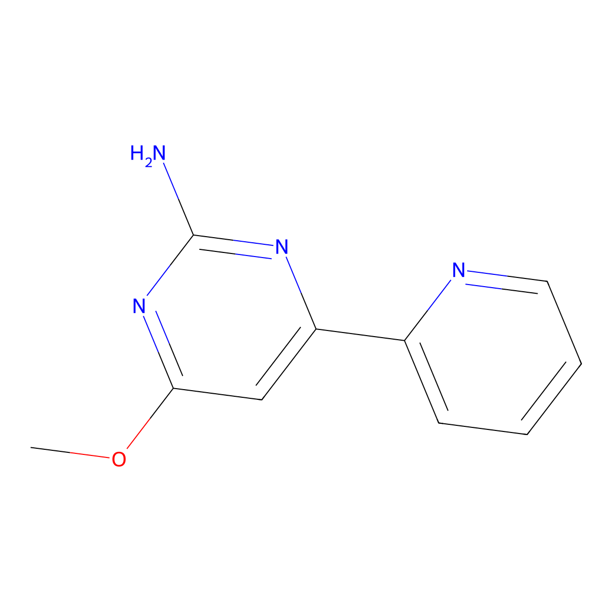 4-Methoxy-6-(2-pyridinyl)-2-pyrimidinamine molecular structure, CAS 1702667-60-4