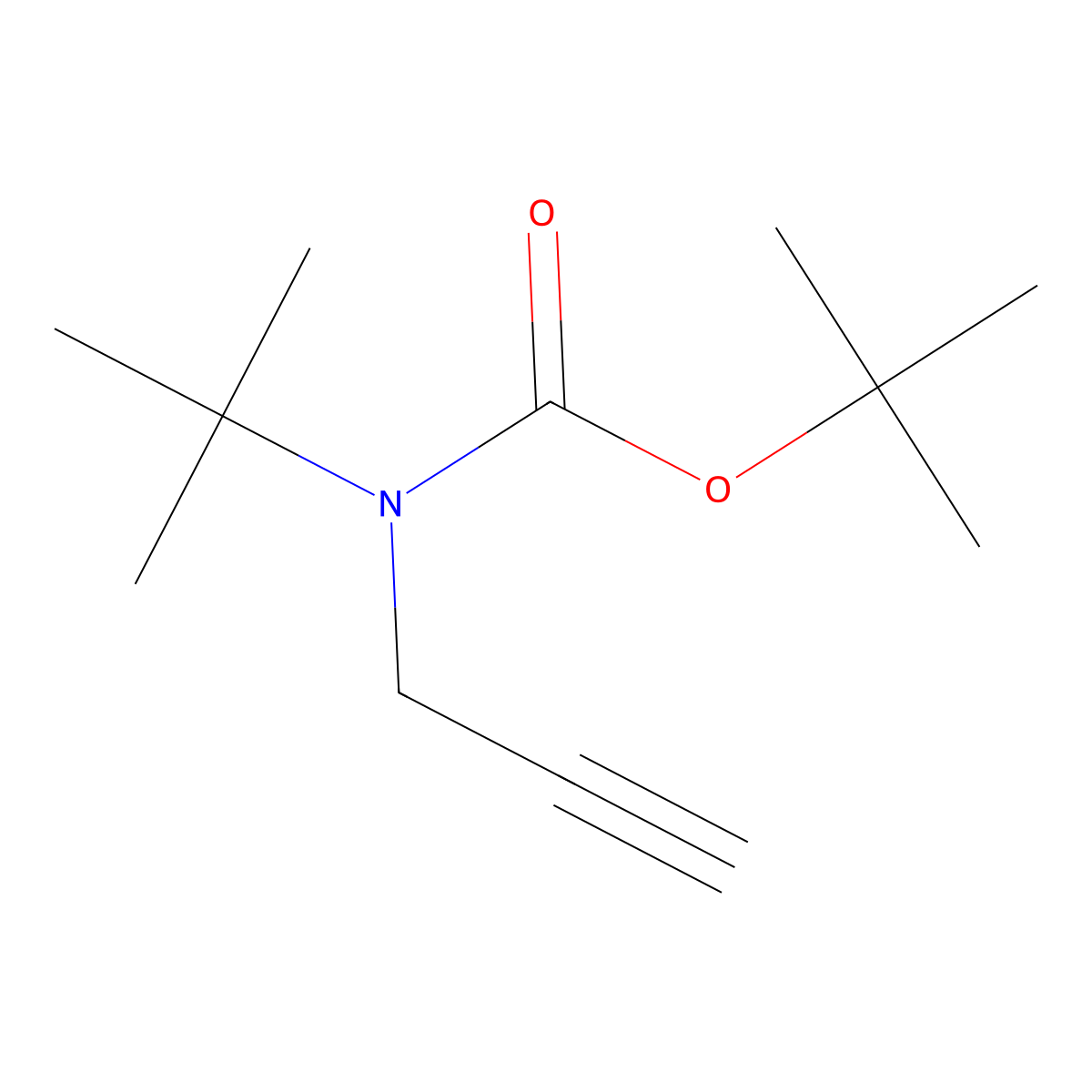 tert-butyl N-tert-butyl-N-(prop-2-yn-1-yl)carbamate molecular structure, CAS 1702669-83-7