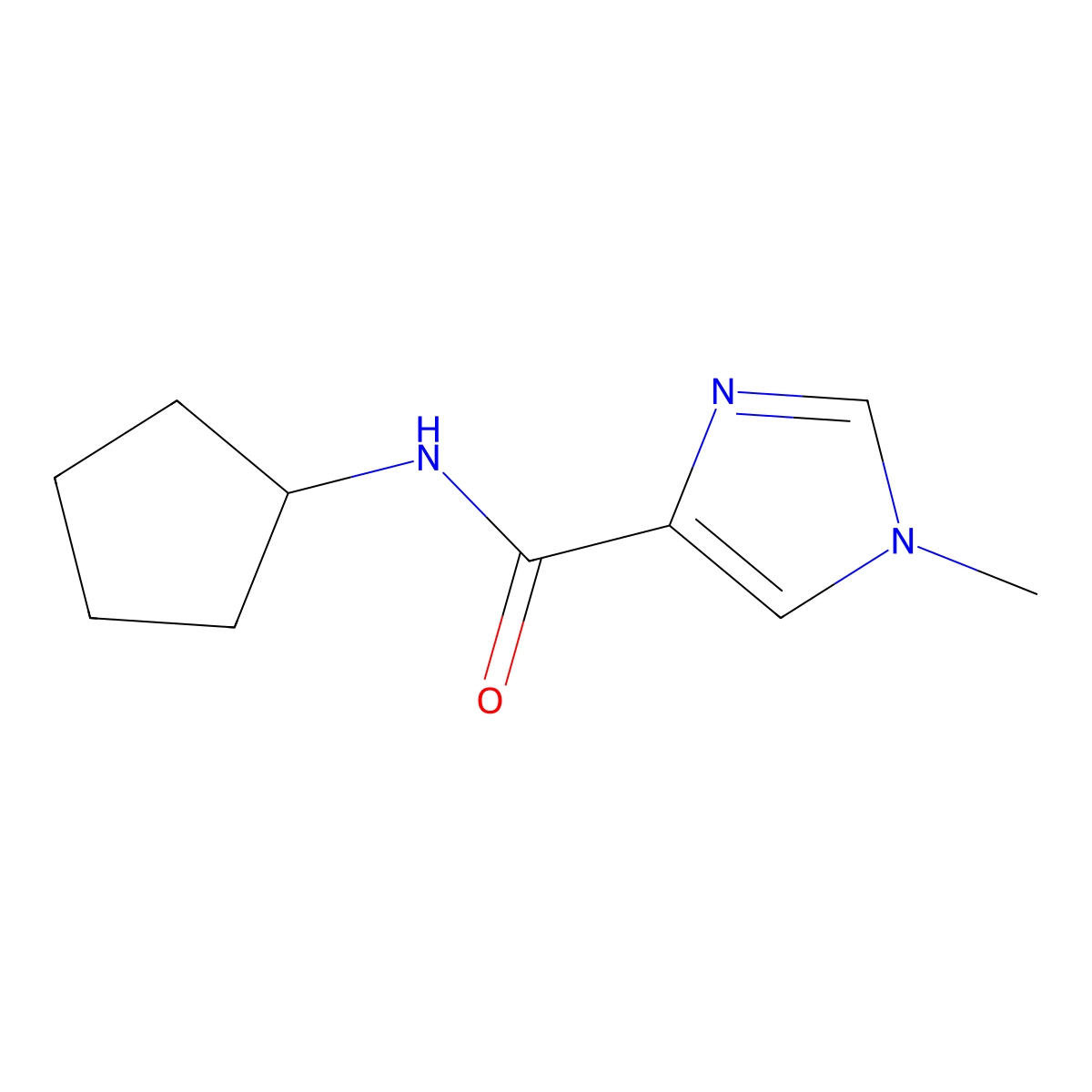 N-cyclopentyl-1-methyl-1H-imidazole-4-carboxamide molecular structure, CAS 1702682-27-6