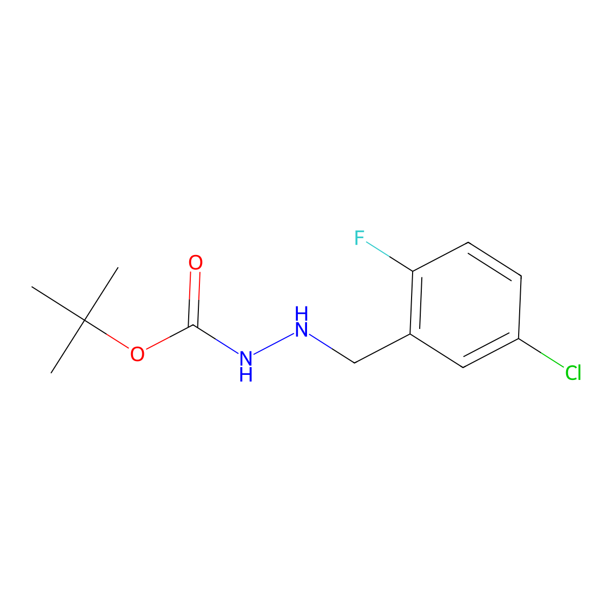 tert-Butyl 2-(5-chloro-2-fluorobenzyl)hydrazinecarboxylate molecular structure, CAS 1702683-46-2