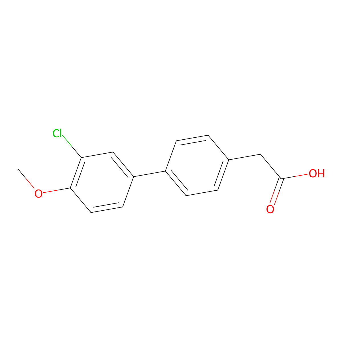 3'-Chloro-4'-methoxy(1,1'-biphenyl)-4-acetic acid molecular structure, CAS 17027-67-7