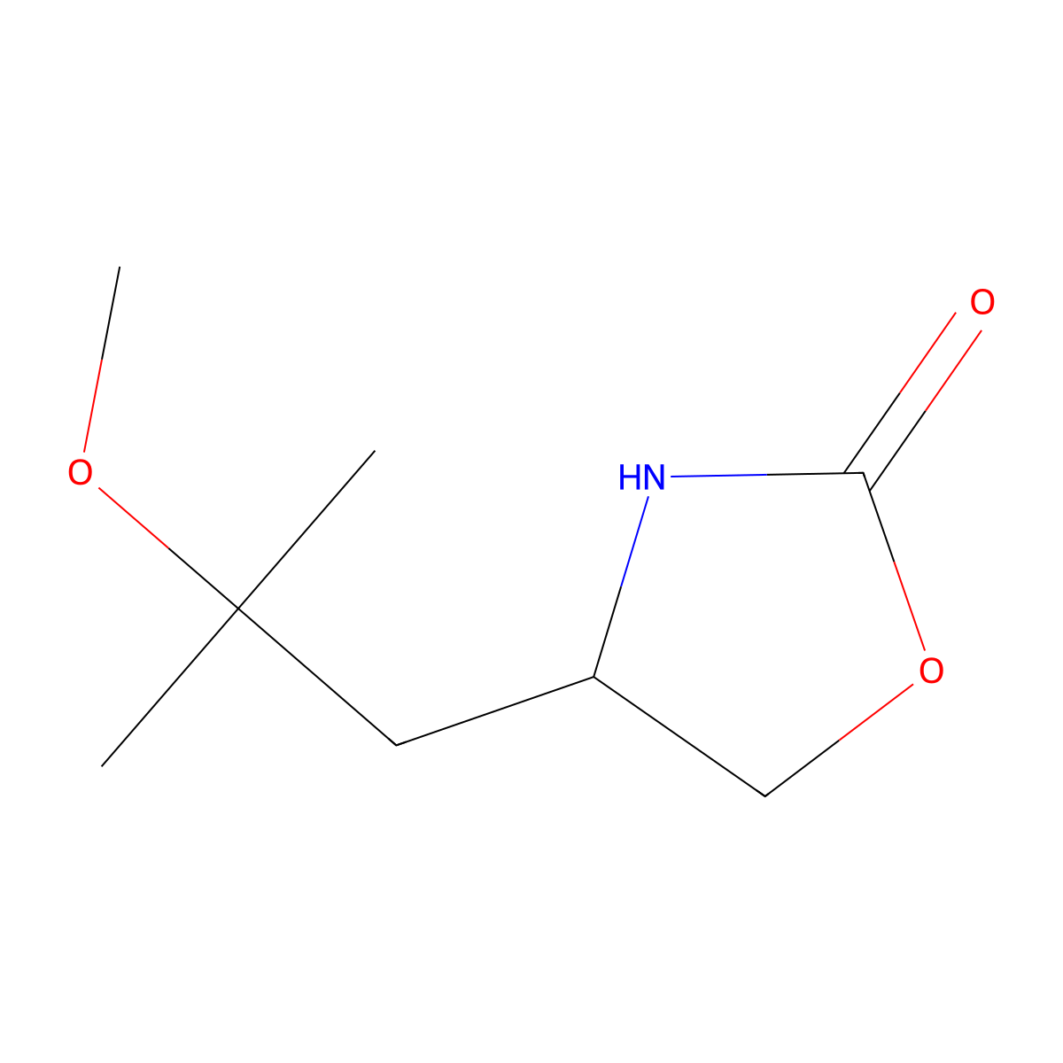 4-(2-Methoxy-2-methylpropyl)-1,3-oxazolidin-2-one molecular structure, CAS 1702713-82-3