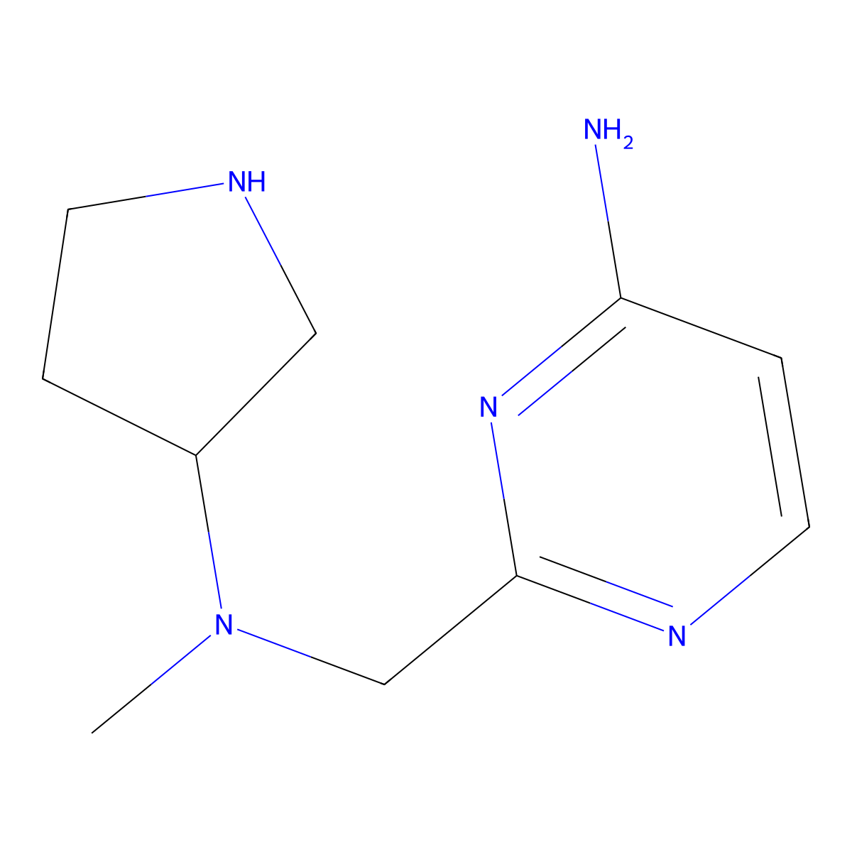 2-{[Methyl(pyrrolidin-3-yl)amino]methyl}pyrimidin-4-amine molecular structure, CAS 1702716-18-4