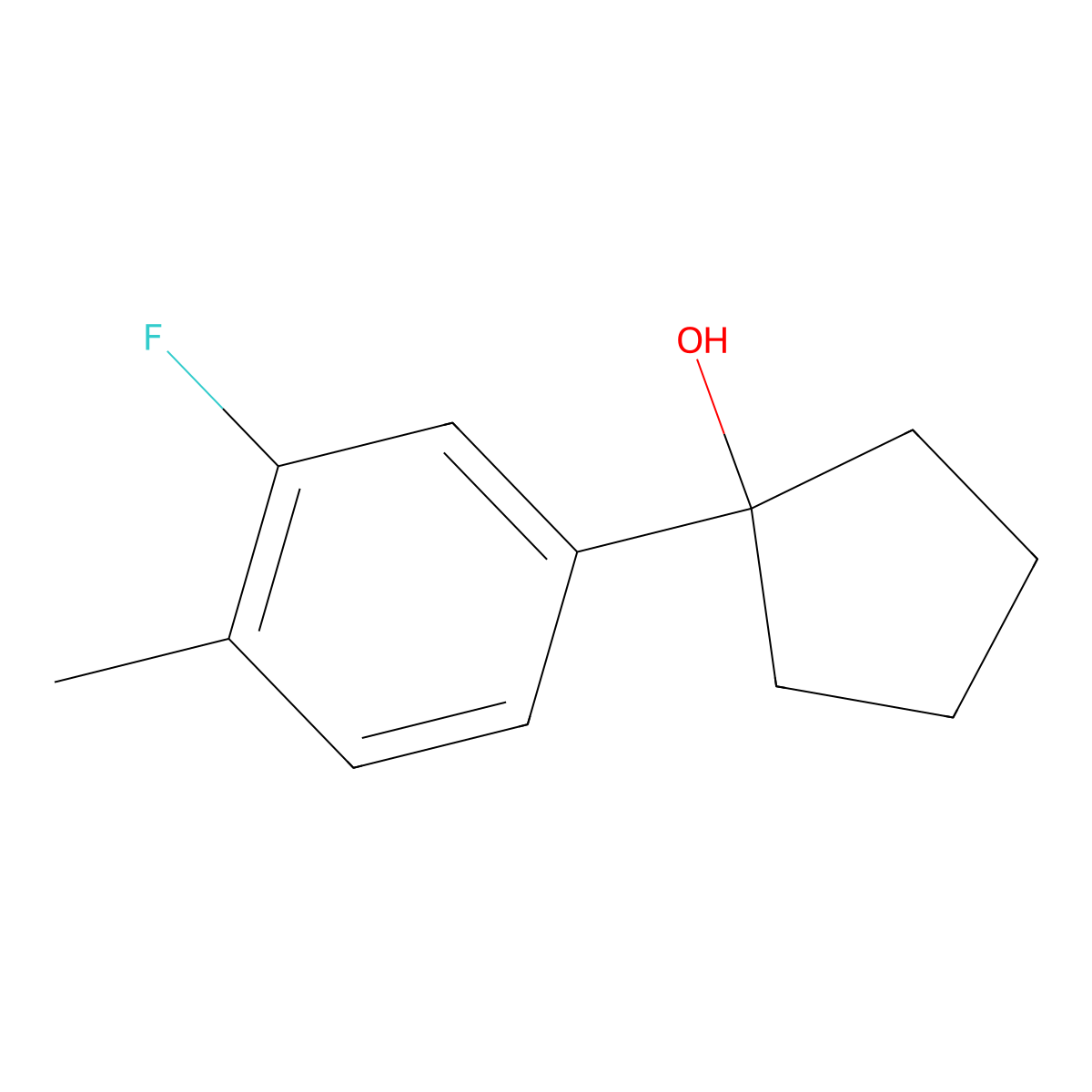 1-(3-Fluoro-4-methylphenyl)cyclopentanol molecular structure, CAS 1702717-30-3