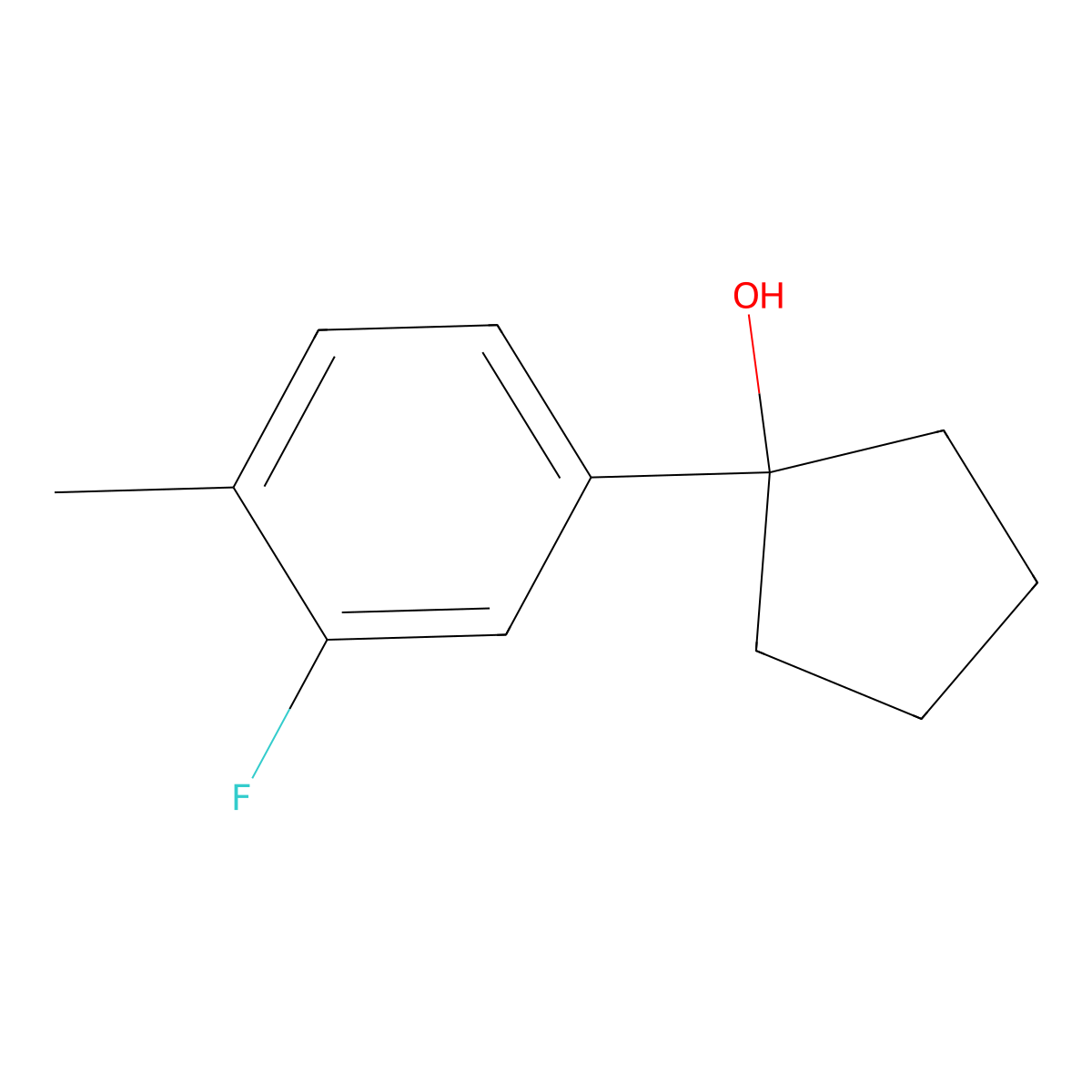 1-(3-Fluoro-4-methylphenyl)cyclopentanol molecular structure, CAS 1702717-30-3