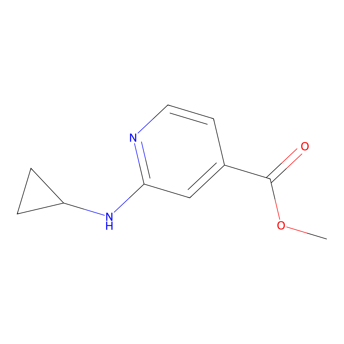 Methyl 2-(cyclopropylamino)pyridine-4-carboxylate molecular structure, CAS 1702722-29-9