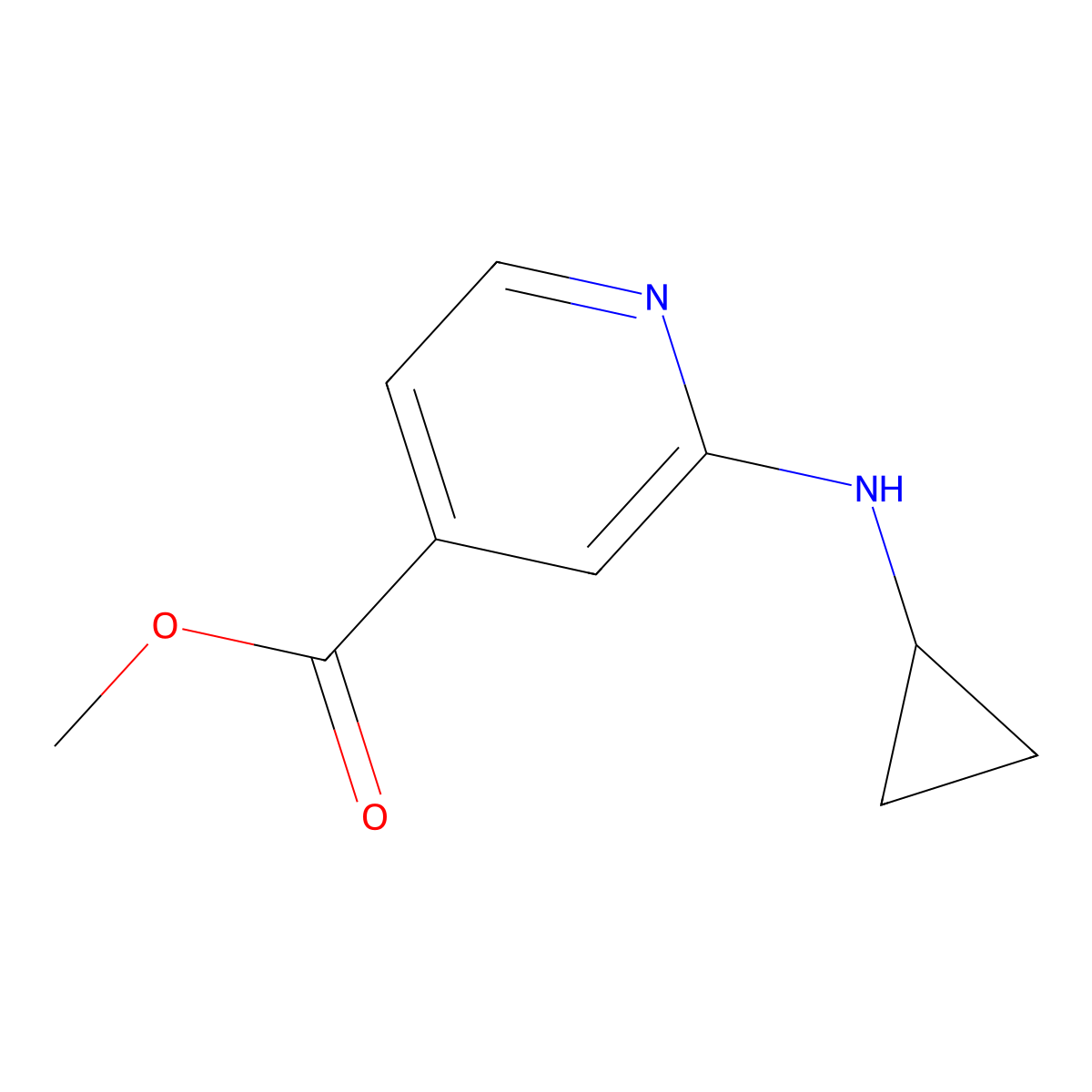 Methyl 2-(cyclopropylamino)pyridine-4-carboxylate molecular structure, CAS 1702722-29-9