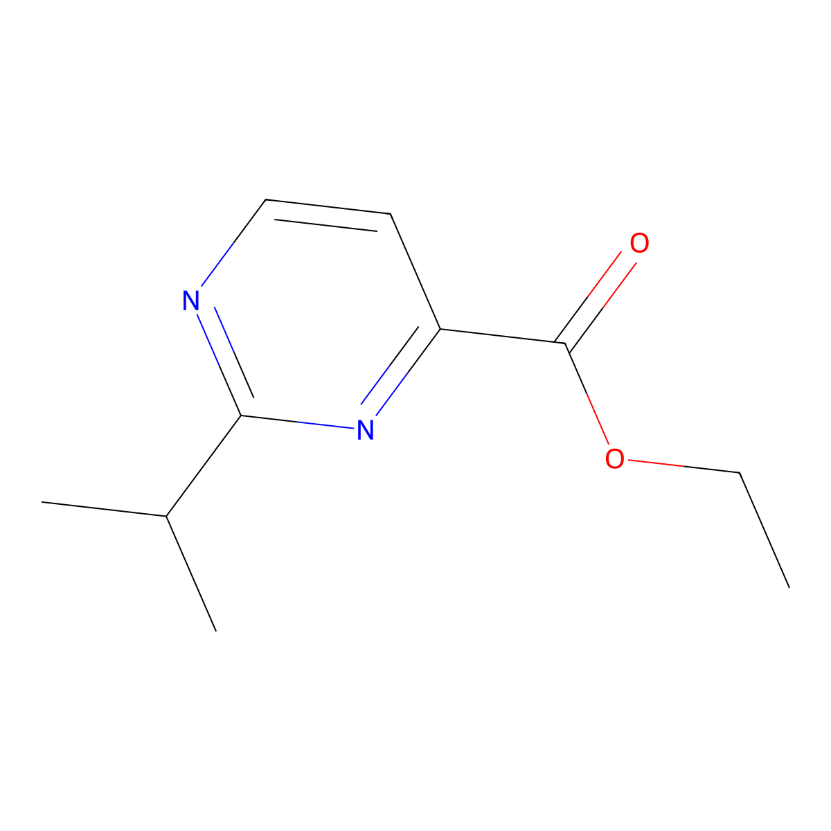 Ethyl 2-isopropylpyrimidine-4-carboxylate molecular structure, CAS 1702741-99-8