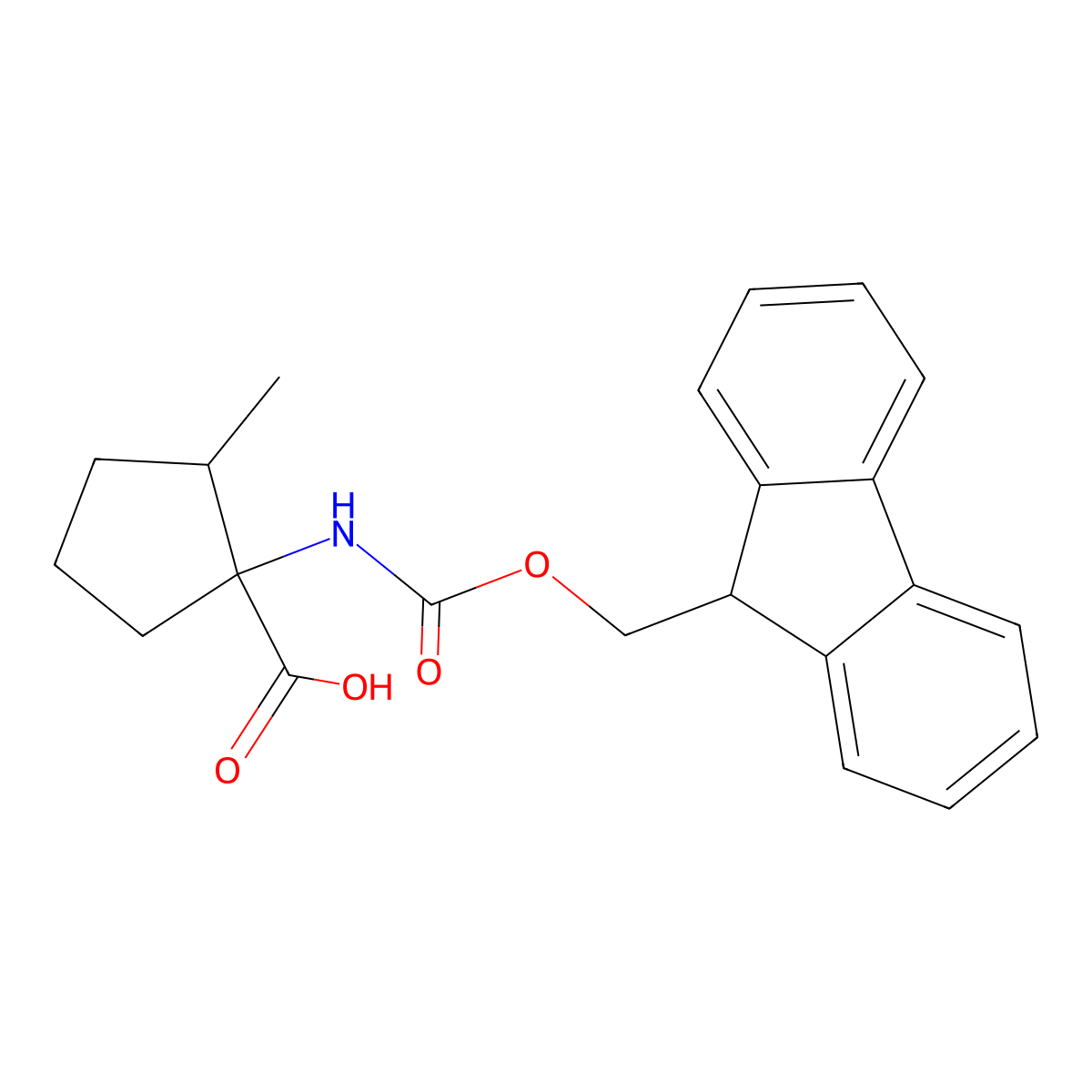 1-({[(9H-fluoren-9-yl)methoxy]carbonyl}amino)-2-methylcyclopentane-1-carboxylic acid molecular structure, CAS 1702742-53-7