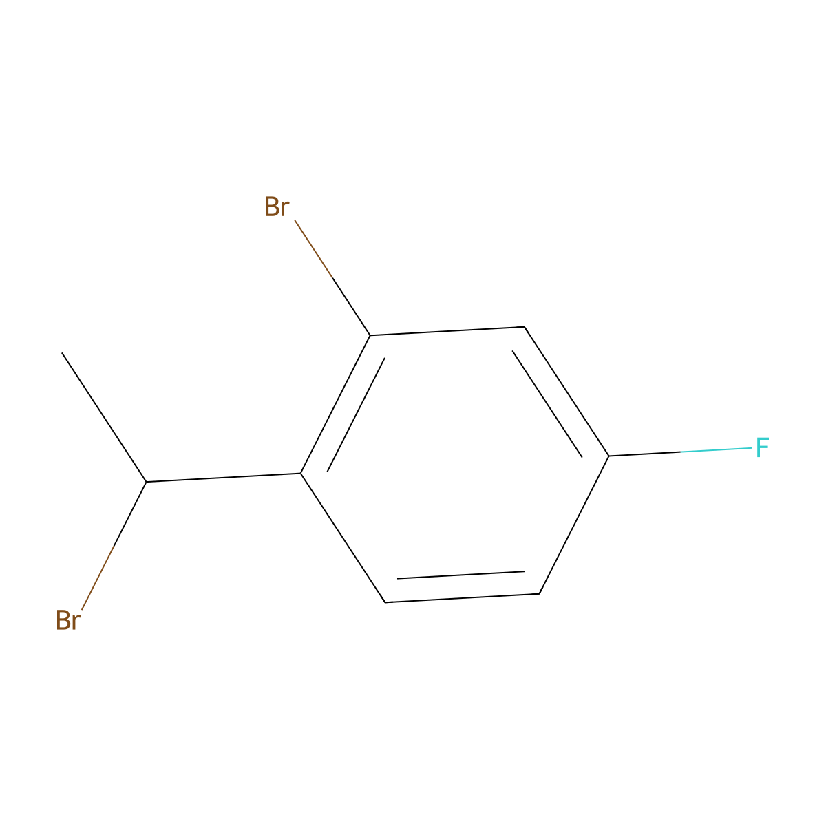 2-Bromo-1-(1-bromoethyl)-4-fluorobenzene molecular structure, CAS 1702753-96-5