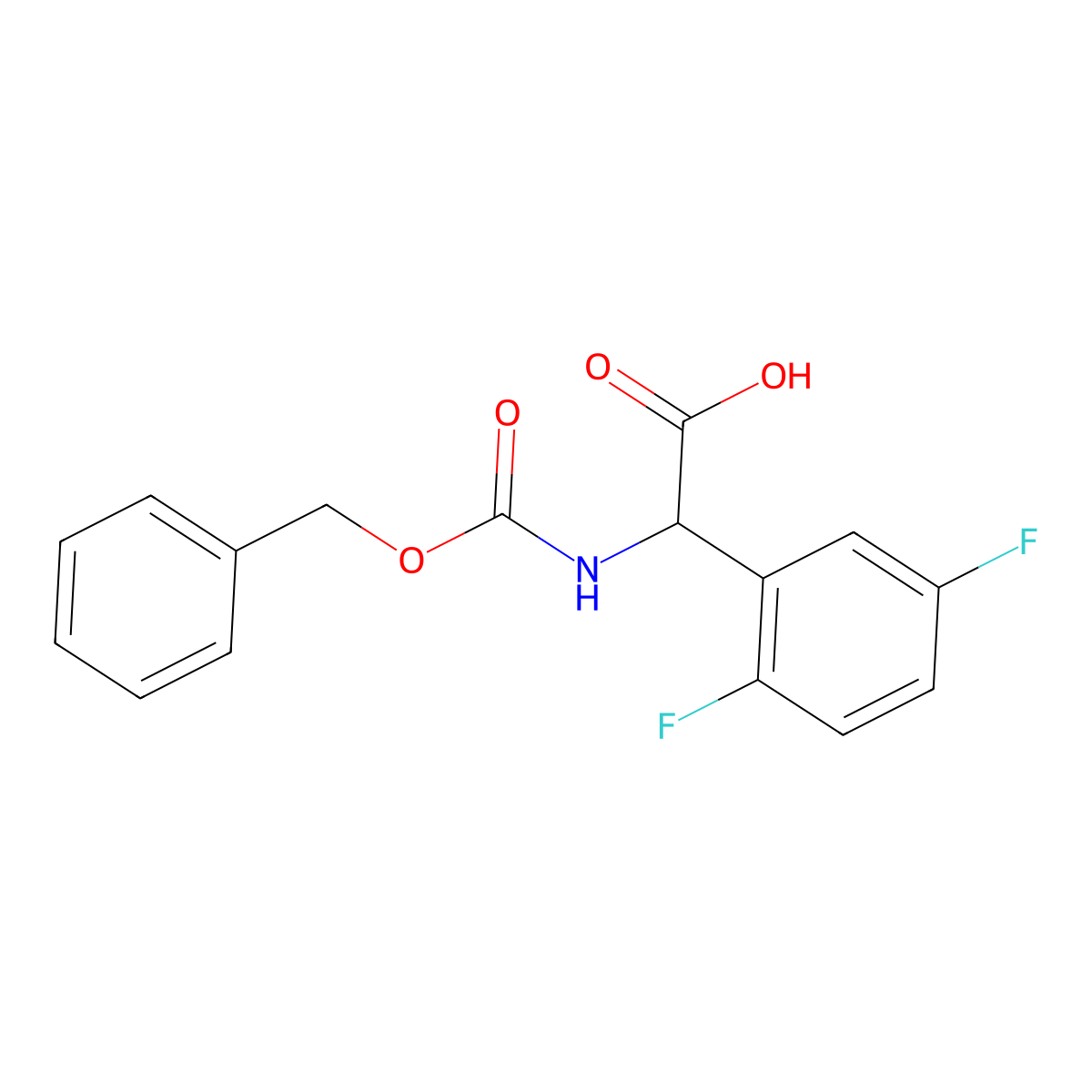 2-{[(Benzyloxy)carbonyl]amino}-2-(2,5-difluorophenyl)acetic acid molecular structure, CAS 1702761-50-9