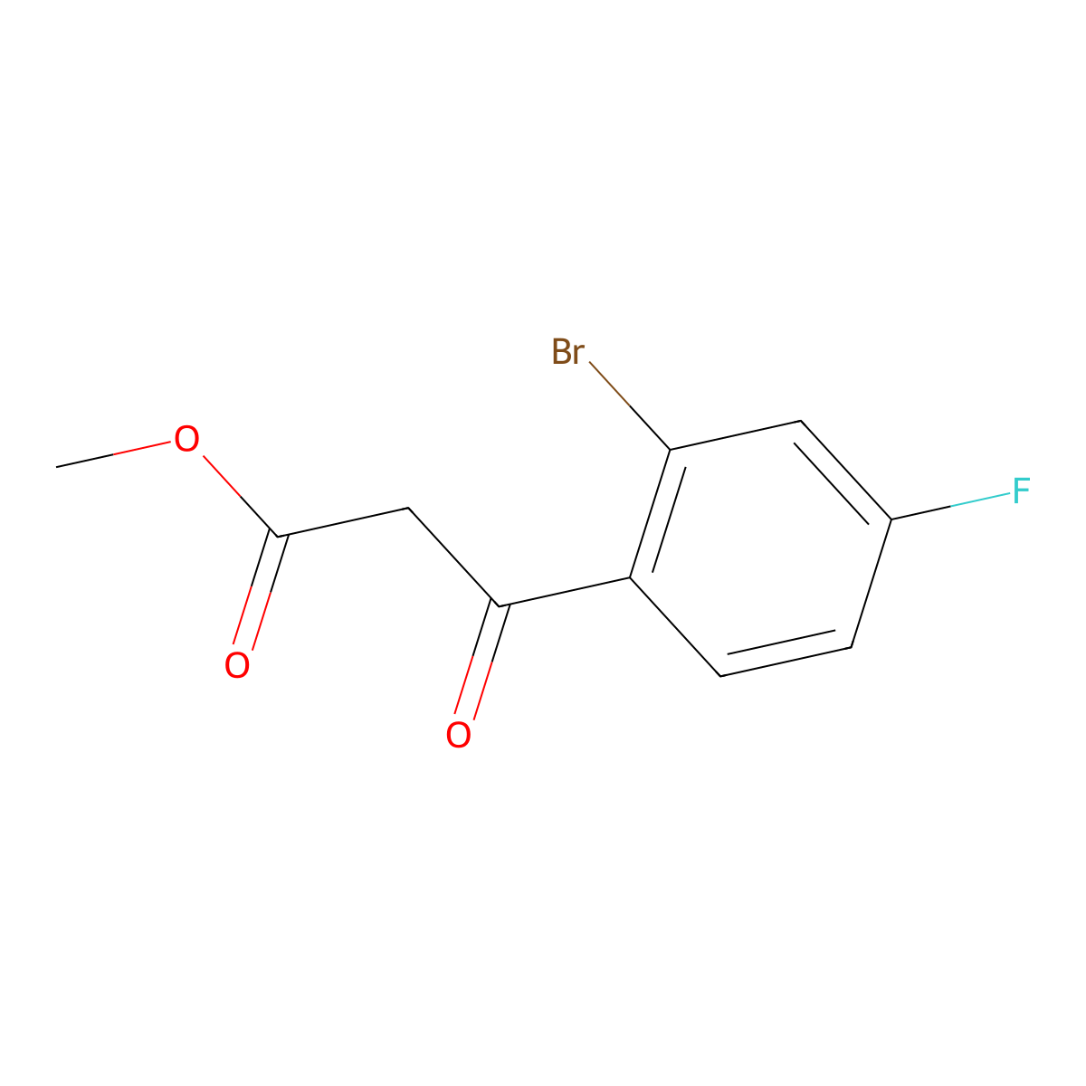 Methyl 3-(2-bromo-4-fluorophenyl)-3-oxopropanoate molecular structure, CAS 1702763-81-2