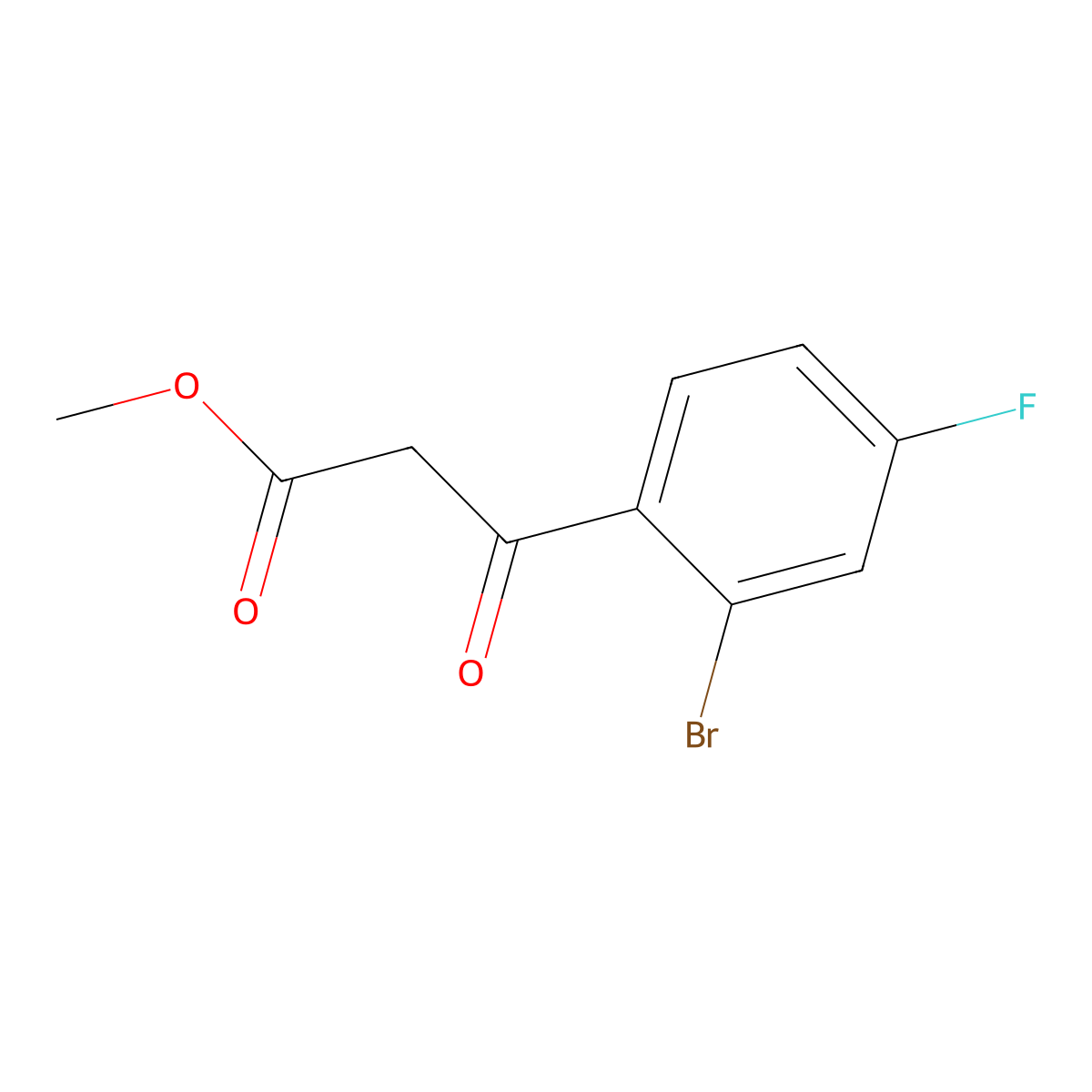 Methyl 3-(2-bromo-4-fluorophenyl)-3-oxopropanoate molecular structure, CAS 1702763-81-2