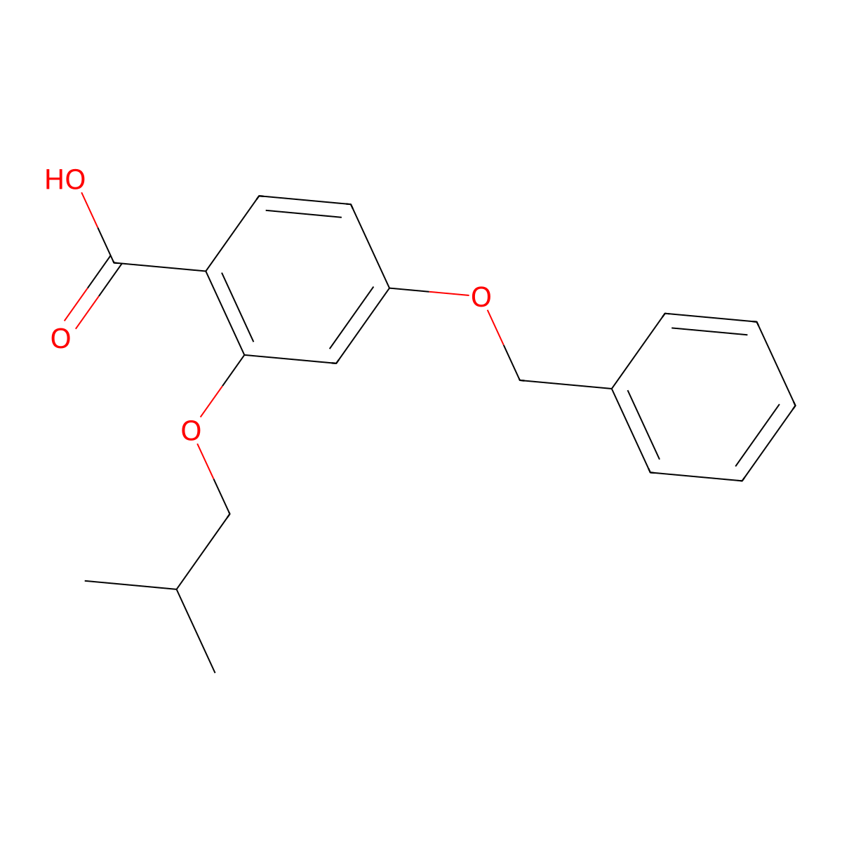 4-(Benzyloxy)-2-isobutoxybenzoic acid molecular structure, CAS 170278-91-8