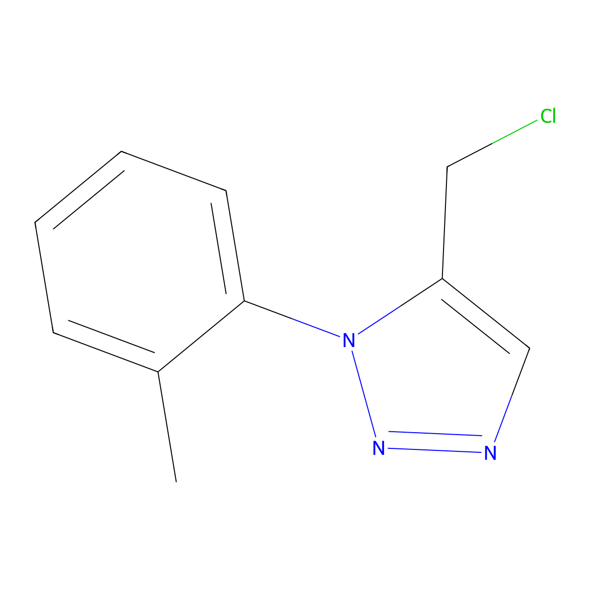 5-(chloromethyl)-1-(2-methylphenyl)-1H-1,2,3-triazole molecular structure, CAS 1702796-19-7