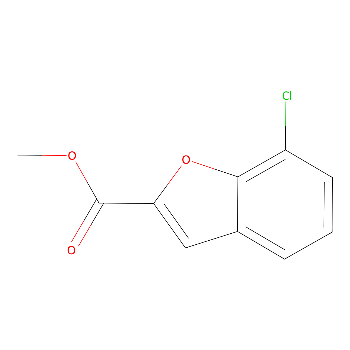 Methyl 7-chloro-1-benzofuran-2-carboxylate molecular structure, CAS 1702809-09-3