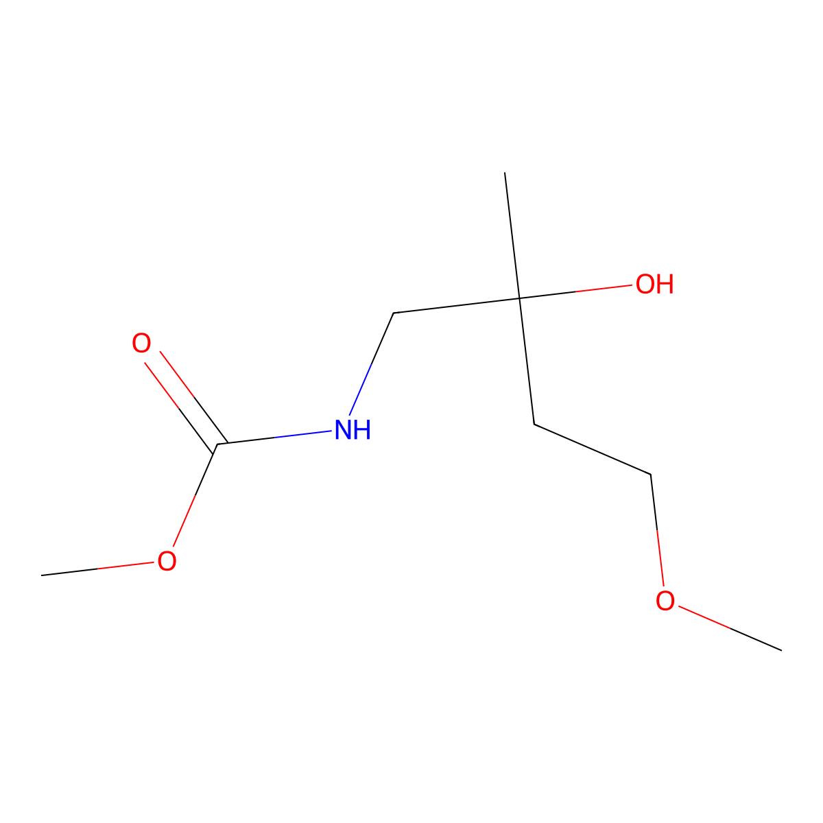 Methyl N-(2-hydroxy-4-methoxy-2-methylbutyl)carbamate molecular structure, CAS 1702812-04-1