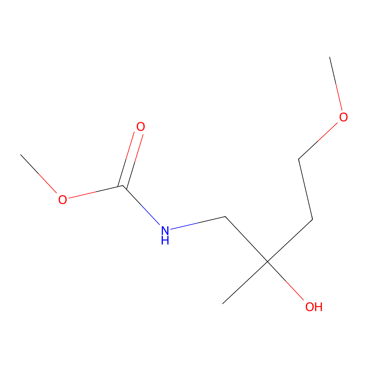 Methyl N-(2-hydroxy-4-methoxy-2-methylbutyl)carbamate molecular structure, CAS 1702812-04-1