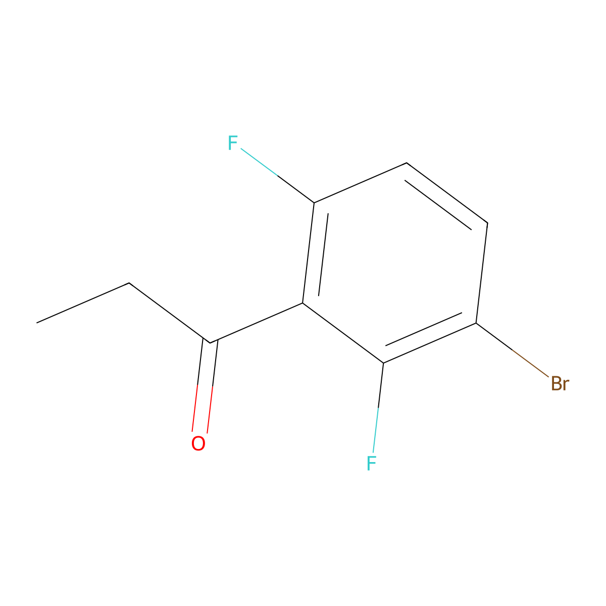 1-(3-Bromo-2,6-difluorophenyl)propan-1-one molecular structure, CAS 1702812-35-8