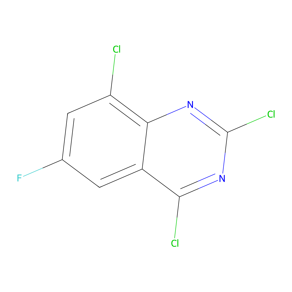 2,4,8-Trichloro-6-fluoroquinazoline molecular structure, CAS 1702815-70-0