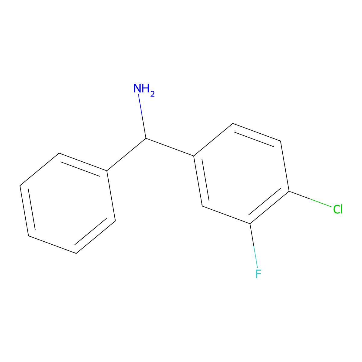 (4-Chloro-3-fluorophenyl)(phenyl)methanamine molecular structure, CAS 1702821-28-0