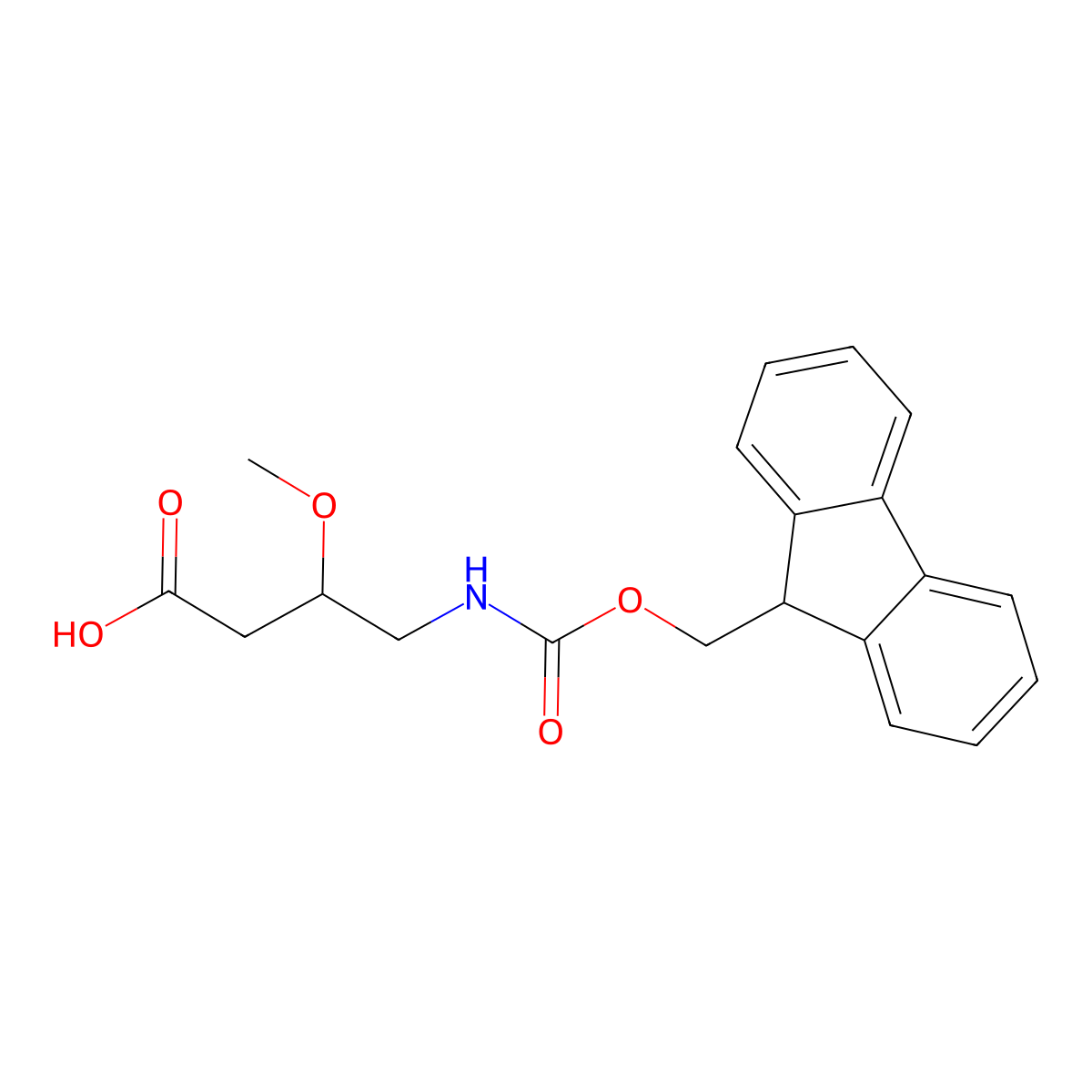 4-({[(9H-fluoren-9-yl)methoxy]carbonyl}amino)-3-methoxybutanoic acid molecular structure, CAS 1702834-19-2