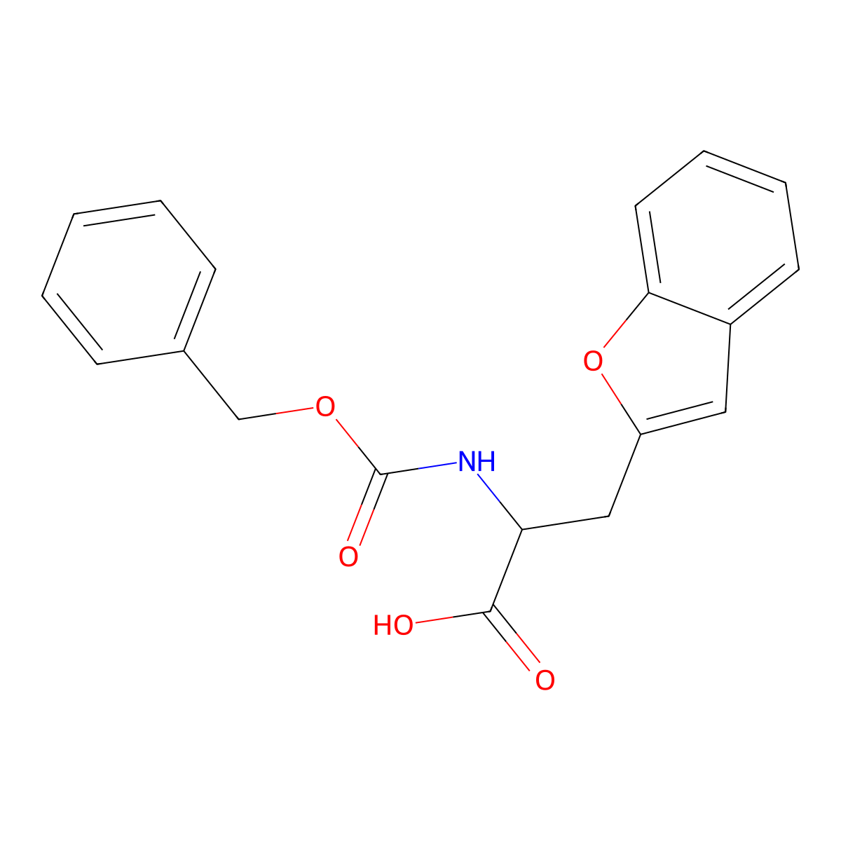 3-(1-Benzofuran-2-yl)-2-{[(benzyloxy)carbonyl]amino}propanoic acid molecular structure, CAS 1702835-08-2