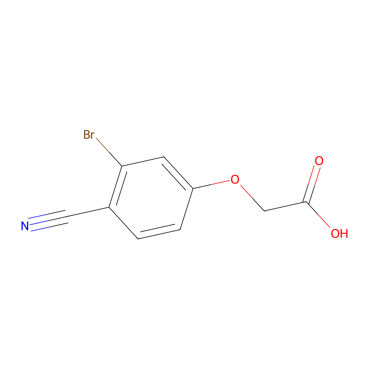 2-(3-Bromo-4-cyanophenoxy)acetic acid molecular structure, CAS 1702857-75-7