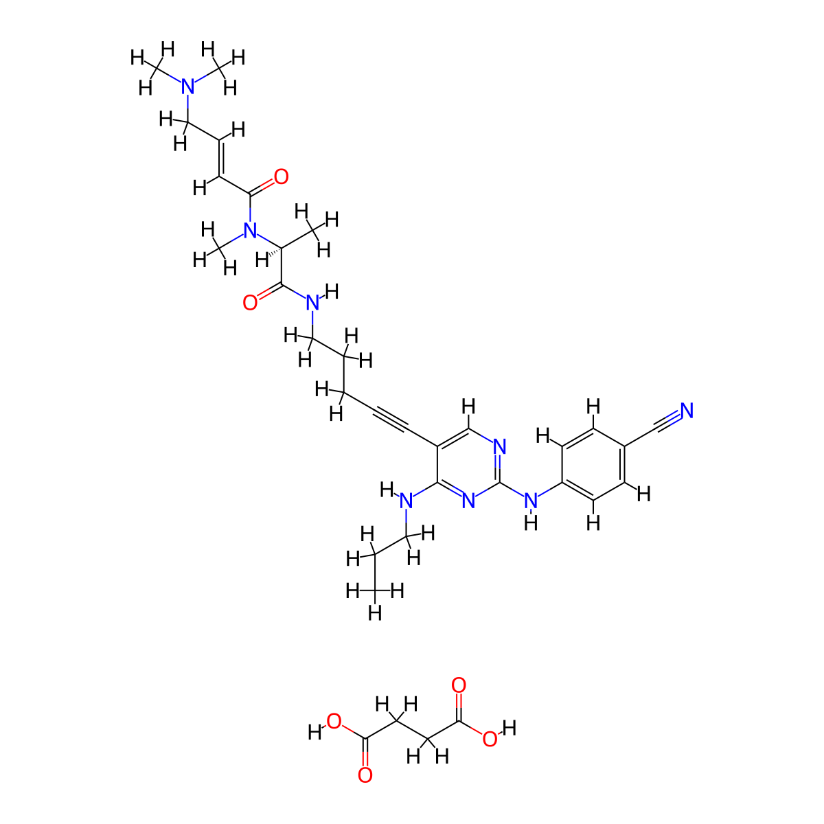 FLT3-IN-1 Succinate molecular structure, CAS 1702864-11-6