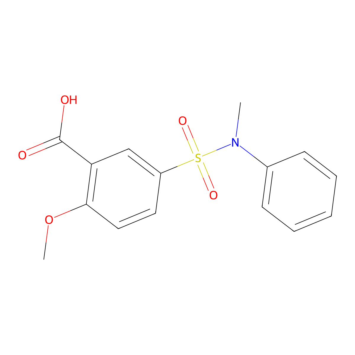 2-Methoxy-5-{[methyl(phenyl)amino]sulfonyl}benzoic acid molecular structure, CAS 170287-54-4