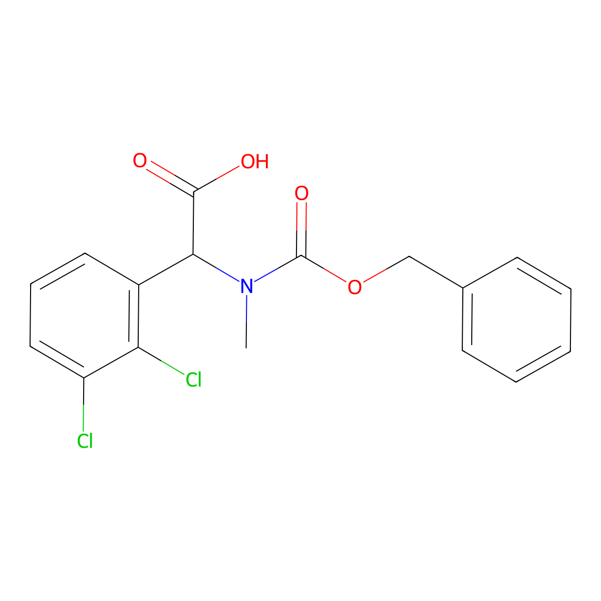 2-{[(Benzyloxy)carbonyl](methyl)amino}-2-(2,3-dichlorophenyl)acetic acid molecular structure, CAS 1702876-24-1