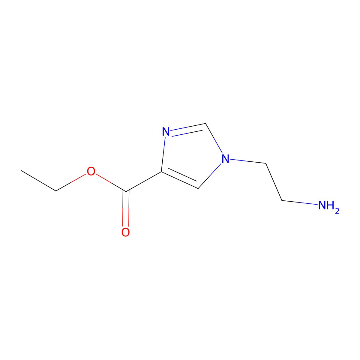 Ethyl 1-(2-aminoethyl)-1H-imidazole-4-carboxylate molecular structure, CAS 1702886-64-3
