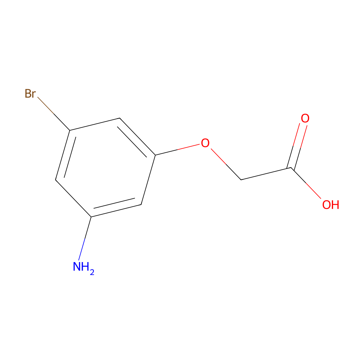 2-(3-Amino-5-bromophenoxy)acetic acid molecular structure, CAS 1702888-73-0
