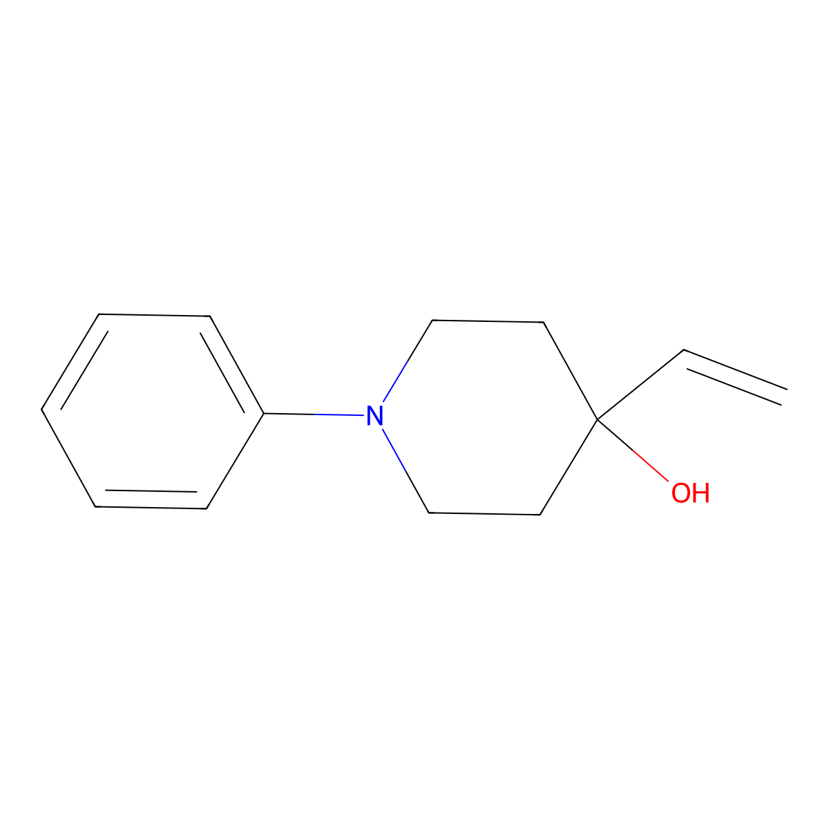 1-Phenyl-4-vinylpiperidin-4-ol molecular structure, CAS 1702905-11-0
