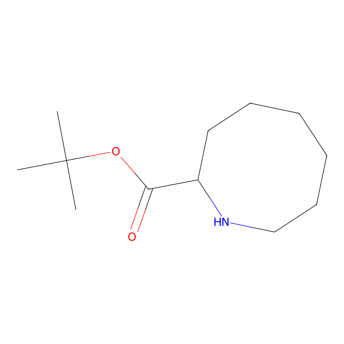 Tert-butyl azocane-2-carboxylate molecular structure, CAS 1702913-55-0