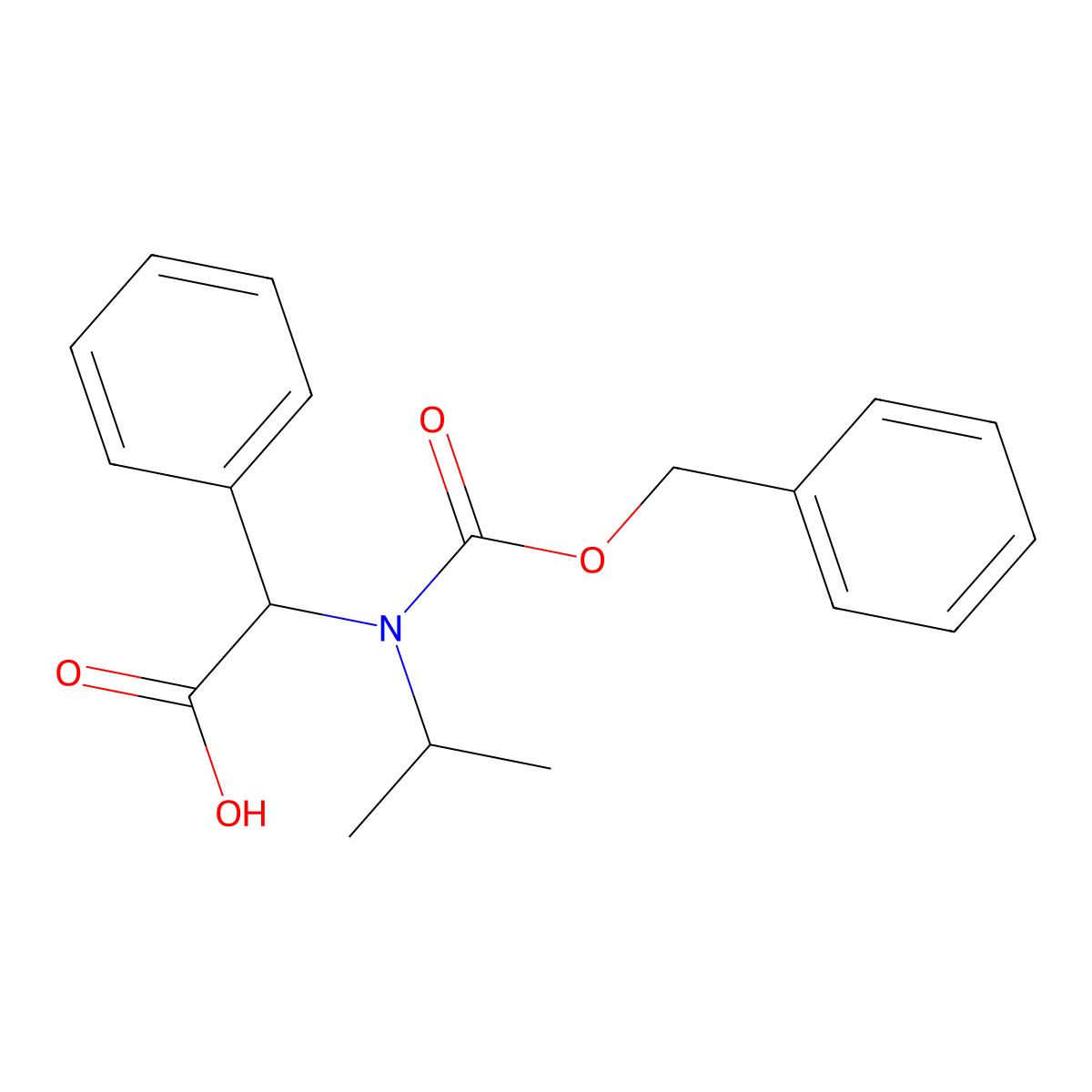 2-{[(Benzyloxy)carbonyl](propan-2-yl)amino}-2-phenylacetic acid molecular structure, CAS 1702915-50-1