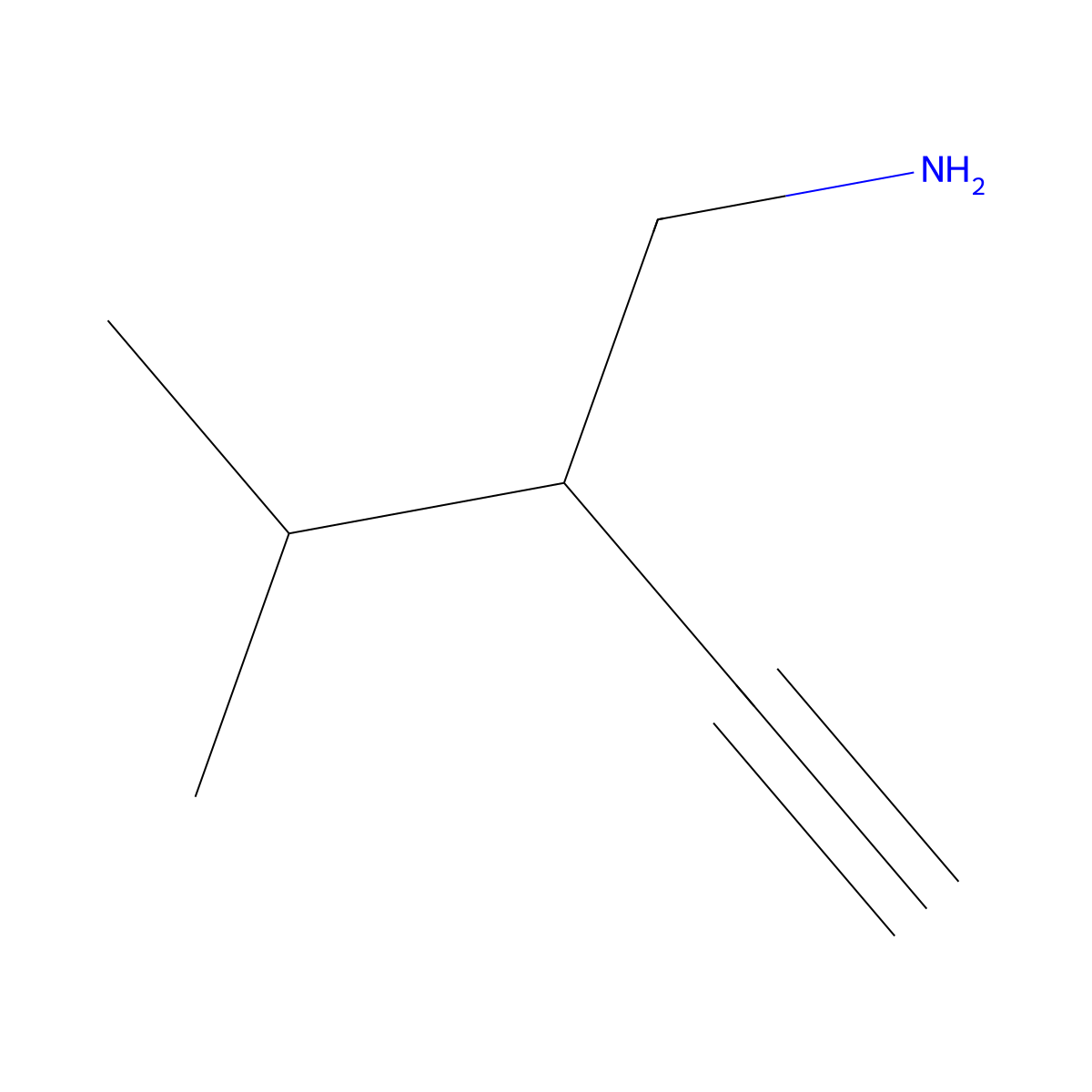 3-(Aminomethyl)-4-methylpent-1-yne molecular structure, CAS 1702916-20-8