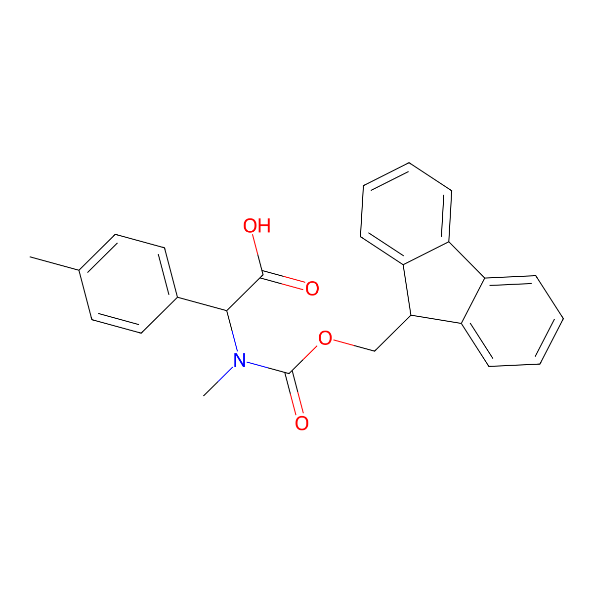 2-({[(9H-fluoren-9-yl)methoxy]carbonyl}(methyl)amino)-2-(4-methylphenyl)acetic acid molecular structure, CAS 1702918-10-2