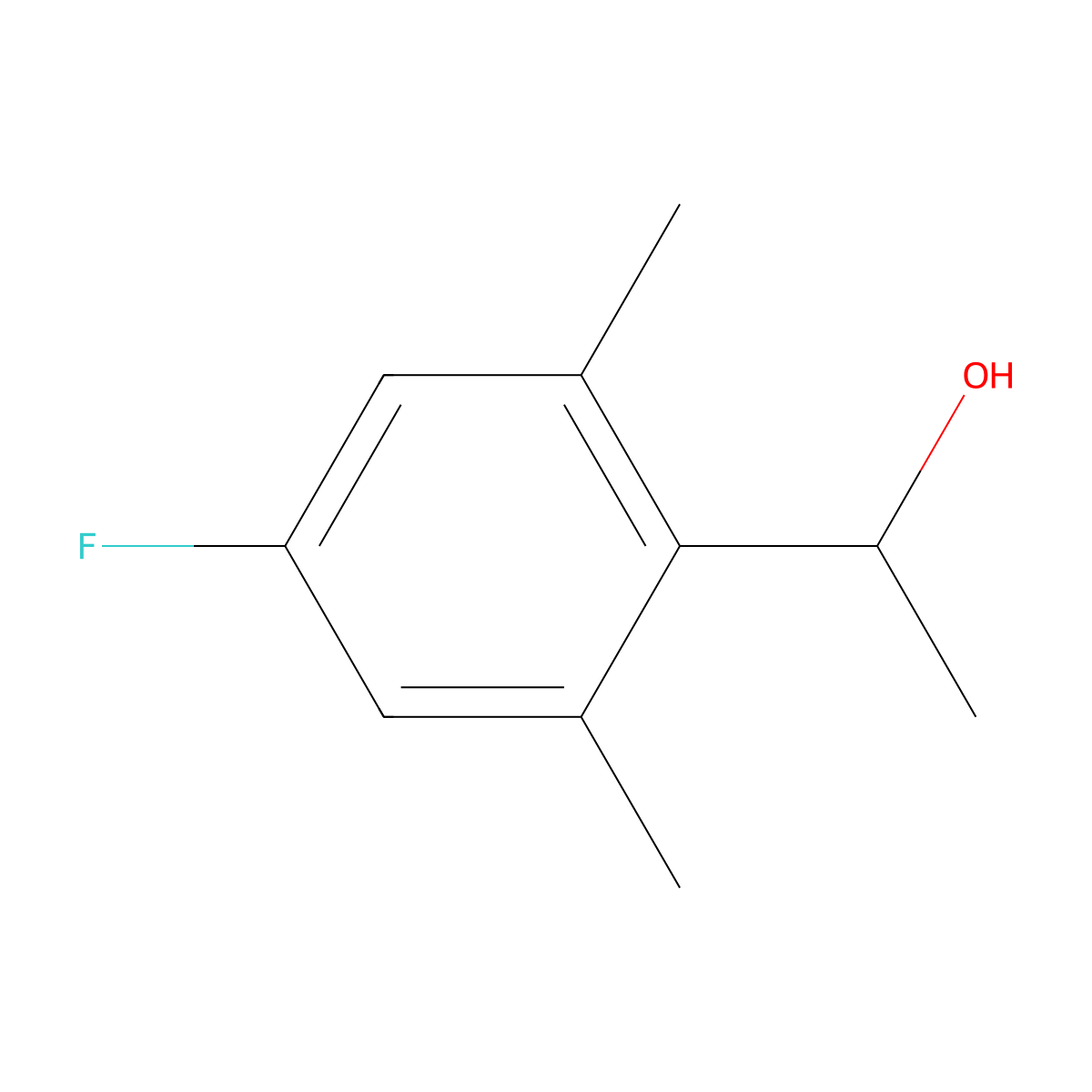 1-(4-Fluoro-2,6-dimethylphenyl)ethanol molecular structure, CAS 1702925-46-9