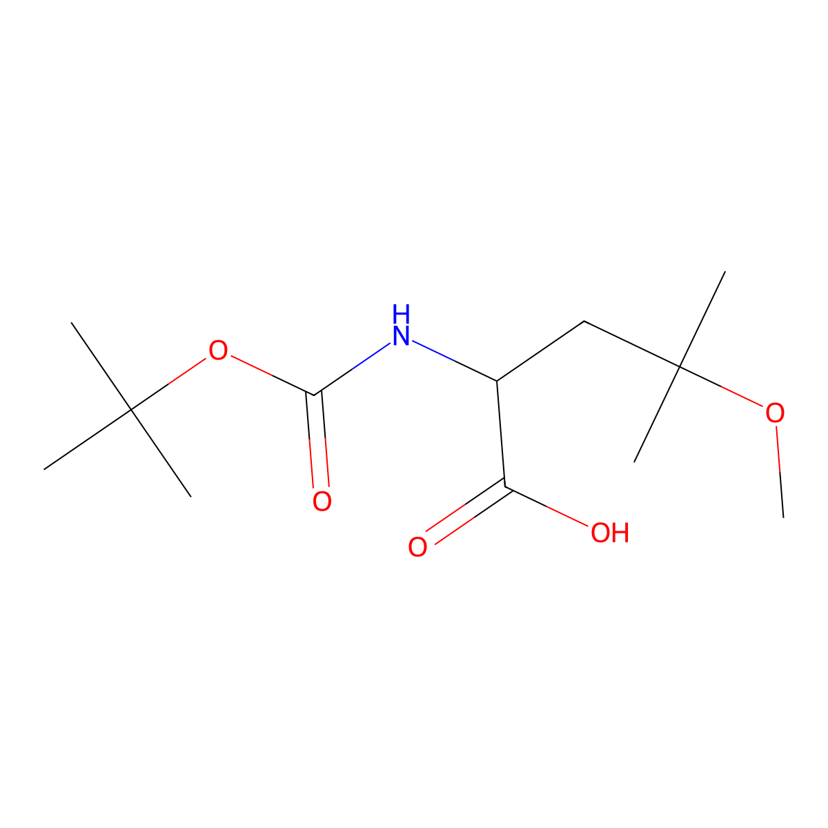 2-{[(Tert-butoxy)carbonyl]amino}-4-methoxy-4-methylpentanoic acid molecular structure, CAS 1702949-81-2