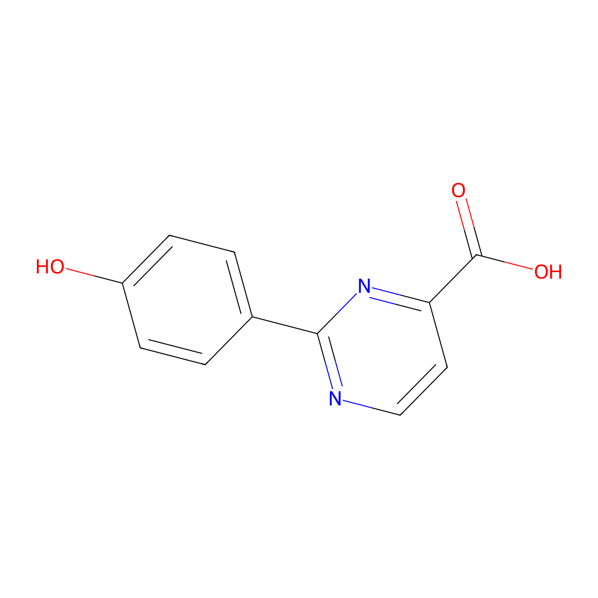 2-(4-Hydroxyphenyl)pyrimidine-4-carboxylic acid molecular structure, CAS 1702960-06-2