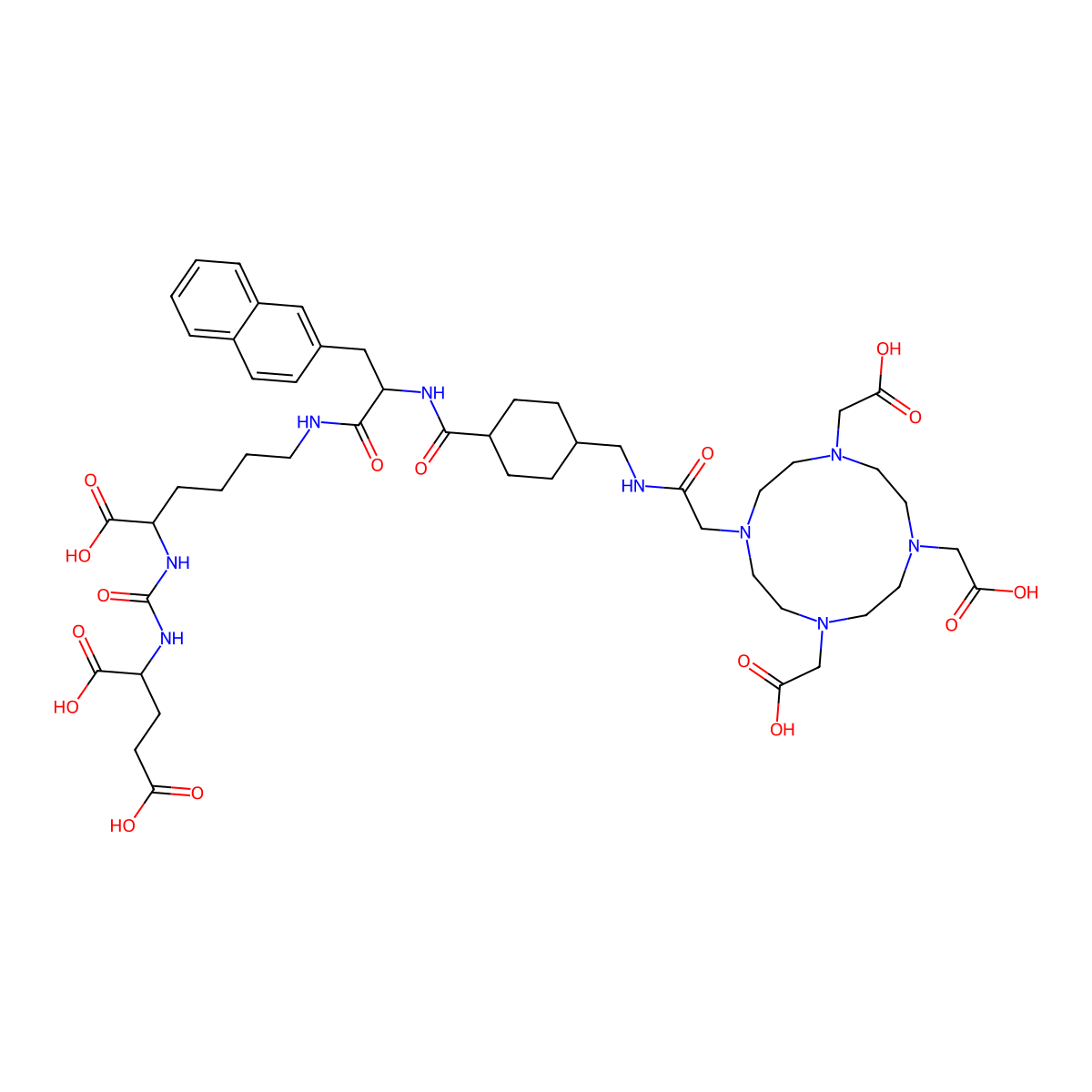 Vipivotide tetraxetan molecular structure, CAS 1702967-37-0
