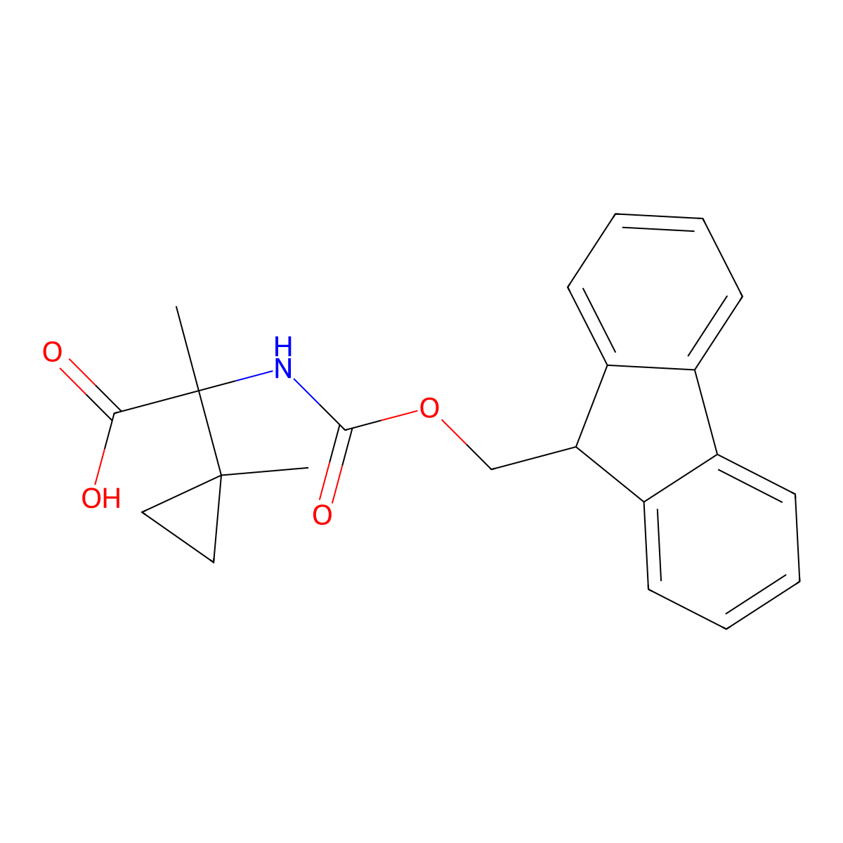 2-({[(9H-fluoren-9-yl)methoxy]carbonyl}amino)-2-(1-methylcyclopropyl)propanoic acid molecular structure, CAS 1702969-33-2